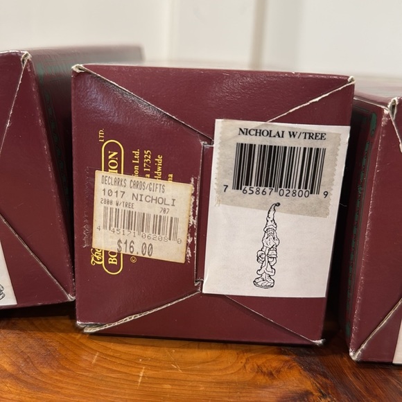 Vtg Boyds Bears The Folkstone Collection Folk Art Santa Figurines Set of 4 - Picture 7 of 11